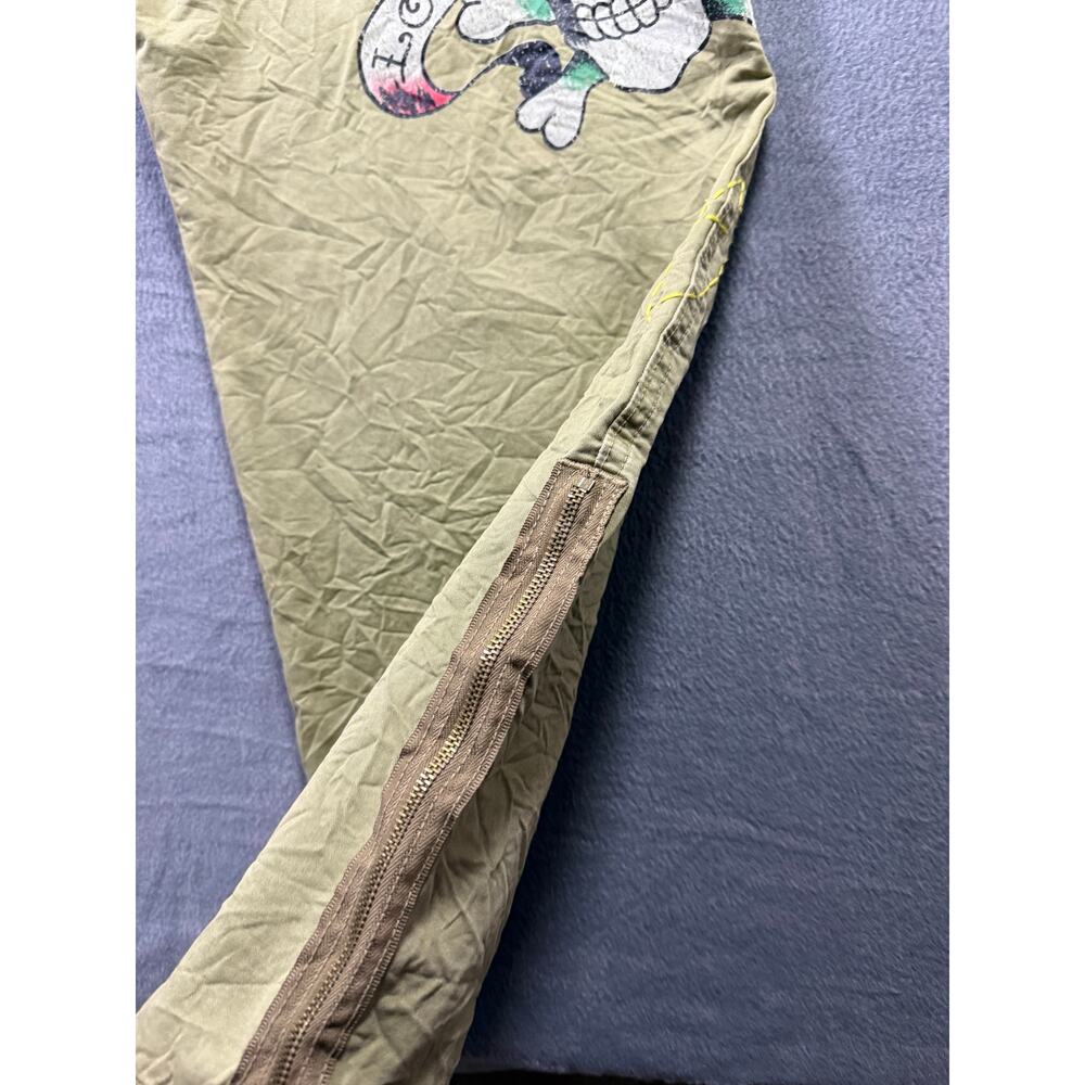 Ed Hardy Cargo Pants Men’s 40x34 Love Kills Slowly Skull Y2K Streetwear‎ Green - Picture 5 of 10